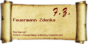 Feuermann Zdenka névjegykártya