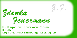 zdenka feuermann business card